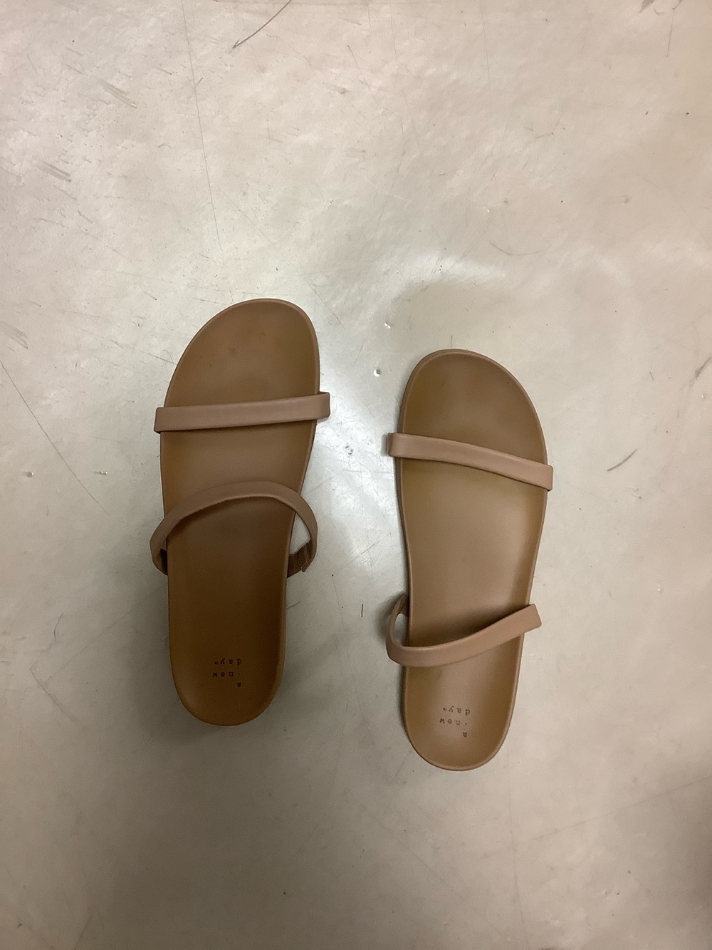 a new day Double-Strap Slide Sandals in Blush Tan